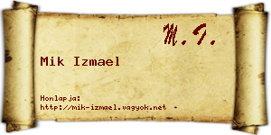 Mik Izmael névjegykártya
